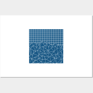 Ab Big Grid Navy Blue Posters and Art